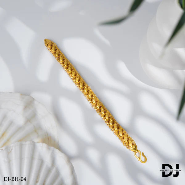 New Stylish Rajwadi Lotus Design Bracelet Chain for men.(BR-04)