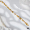 Gold Plated Flat Hexa Interlinked Design Daimond Bracelet For Men.(BR-12)
