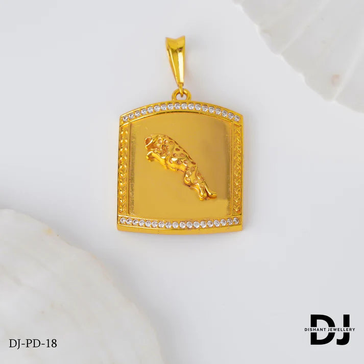 New Jaguar Diamond Gold Pletted Design Pendant.(PD-18)