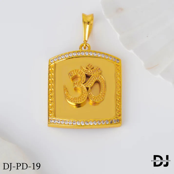 New OM Diamond Gold Pletted Design Pendant.(PD-19)