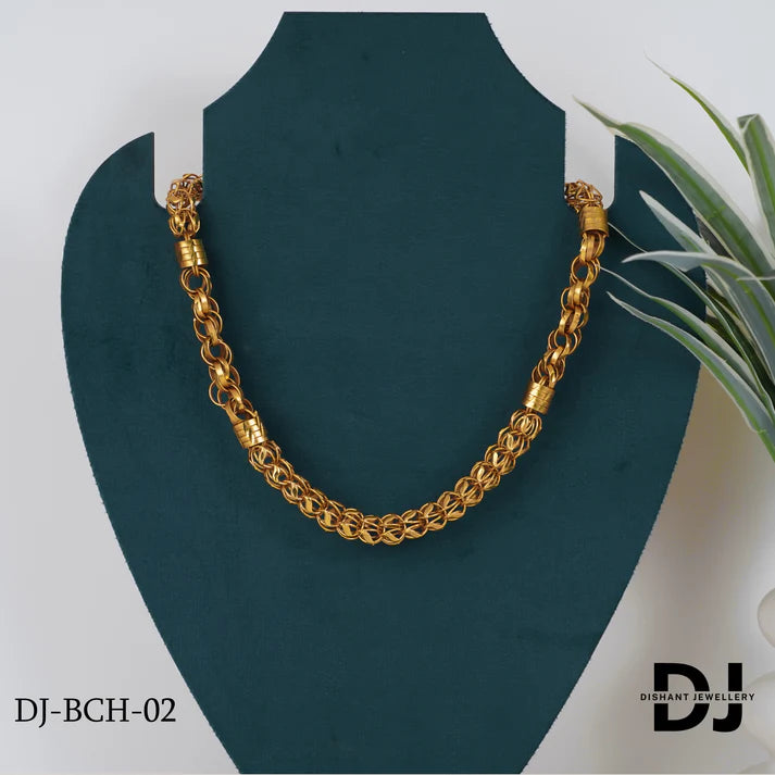 New Classical kadi With Gold Plated Small Koyali Rajwadi Design Chain For Men.(BCH-02)