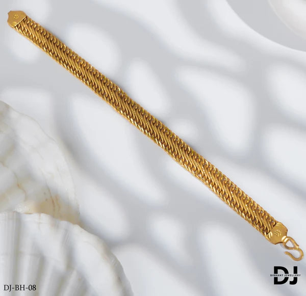 New Exclusive Design high Gold finish Patta Design Bracelet for Men.(BR-08)