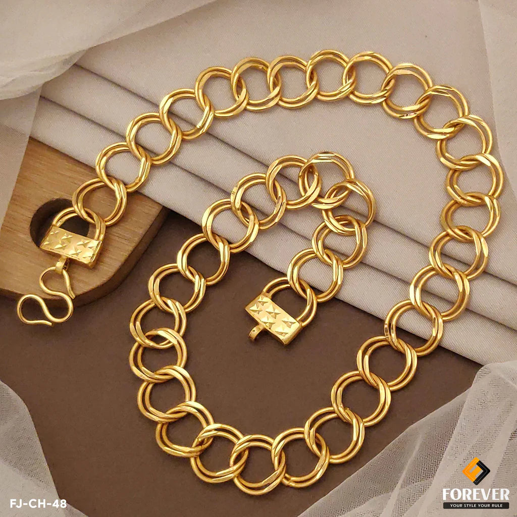 2 Kadi Superior Quality Hand-Finished Design Gold Plated Chain for Men.(AJ_CH_54)