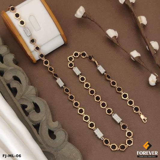 New Rose Gold Forming Lovely Design Rudraksha Mala For Men.(ML-06)