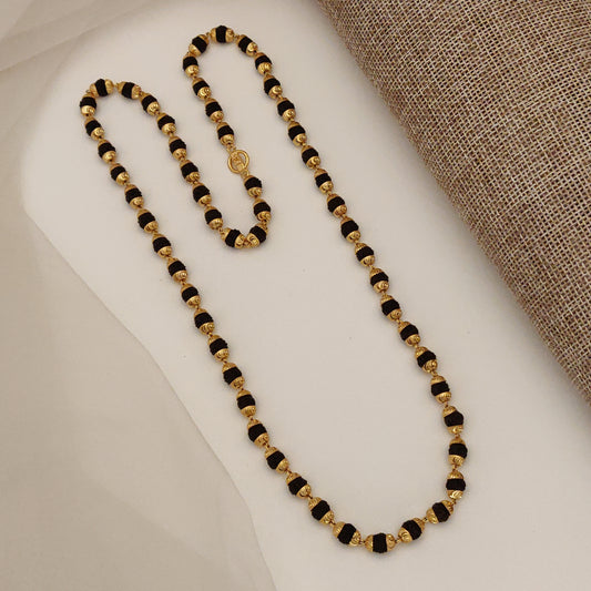 New 6 mm Gold Plated Rudraksha mala for Men.(ML-04)