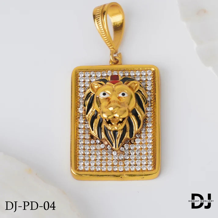 New line face Gold Pletted Design Pendant.(PD-04)