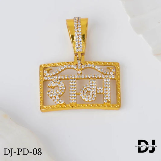 New RAM Square Gold Pletted Design Daimond Pendant.(PD-08)