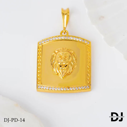 New line face Diamond Gold Pletted Design Pendant.(PD-14)