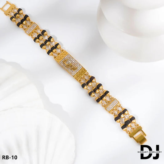 Extra ordinary Design 3 Line RAM Rudraksha Gold Bracelet for Men.(RB-10)