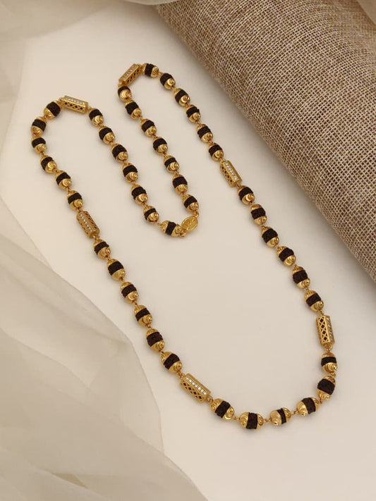New Gold Forming Lovely Design High-quality Rudraksha Mala For Men.(ML-05)